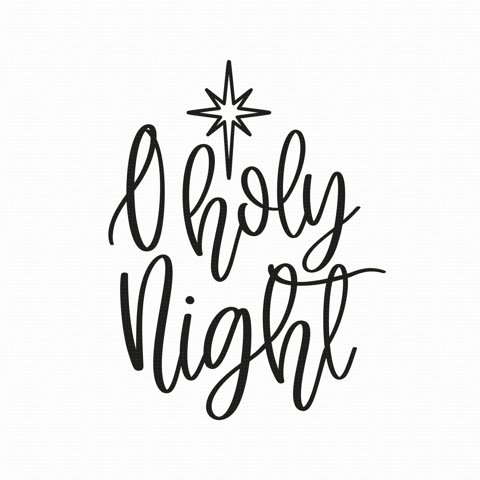 Oh Holy Night Digital Download. KaleidaCuts Lettering.