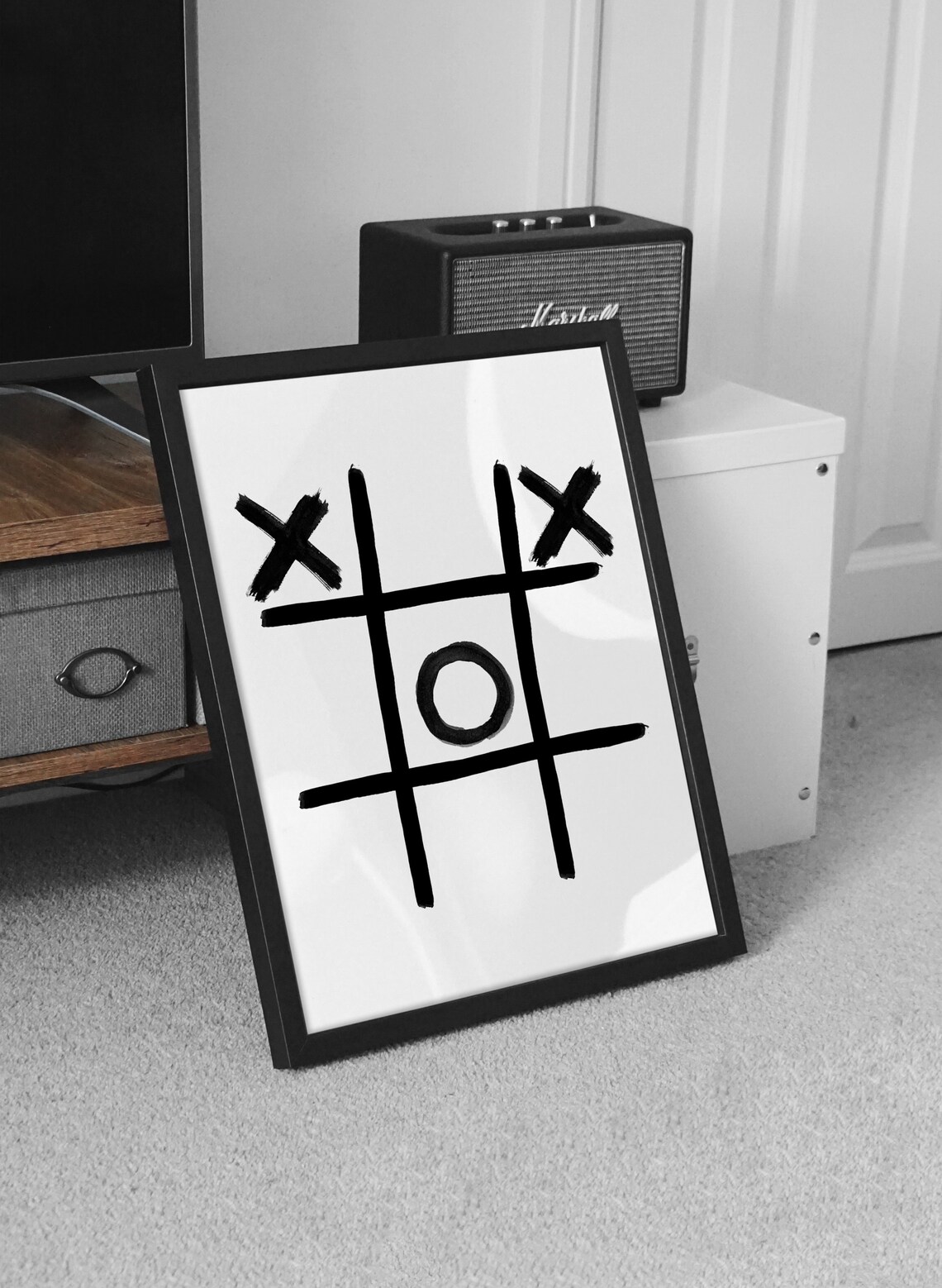 Abstract Wall ArtXO Prints tic tac toe Printable Wall Art Etsy