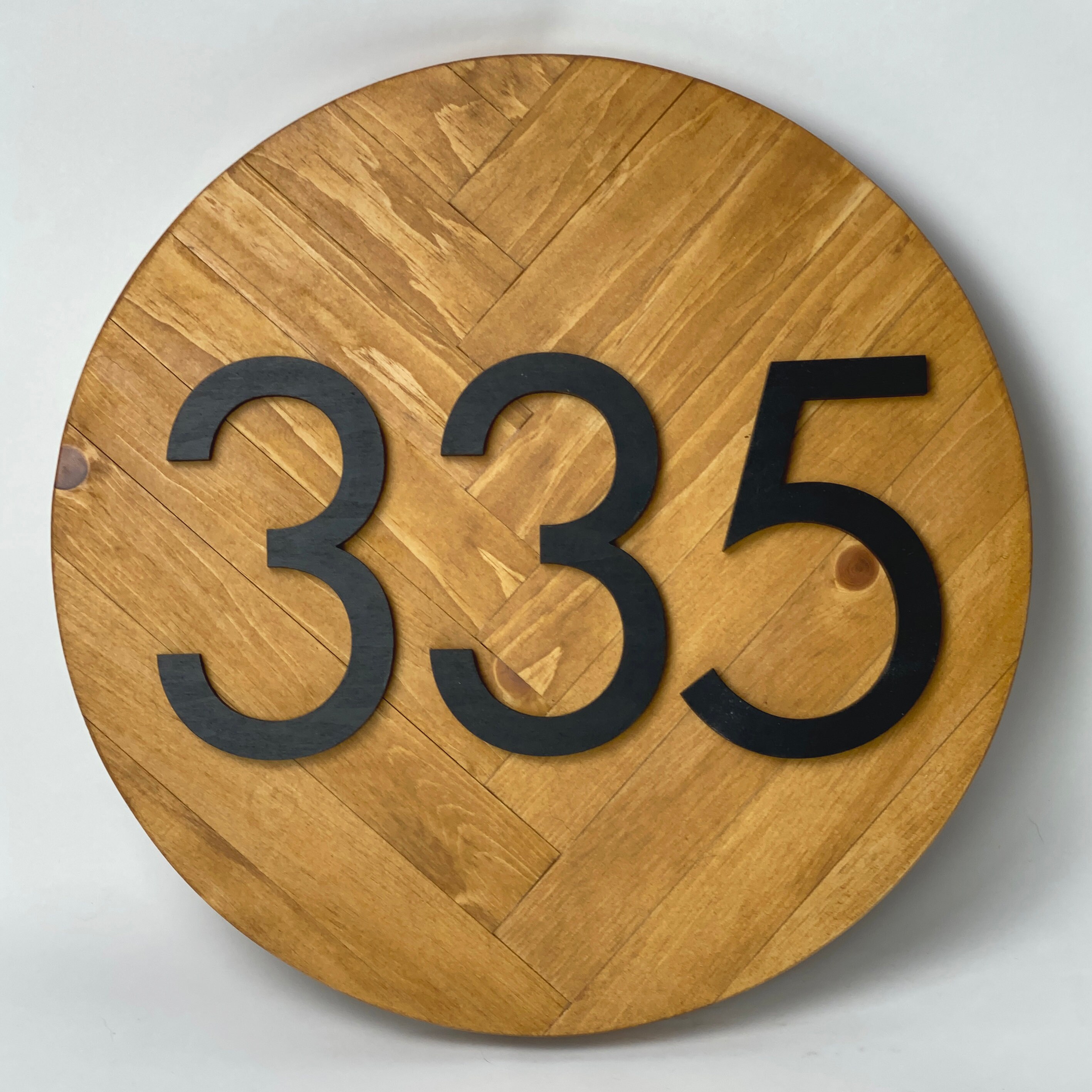 Custom Round Reclaimed Wood House Number Etsy