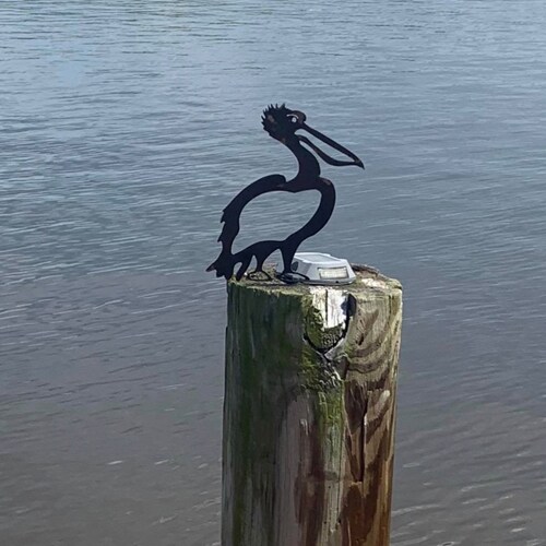 Metal Pelican/metal Tree Art/hand Made Metal Art/rustic Metal Etsy