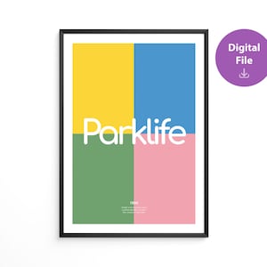 Poster Blur Parklife. Britpop 90s. Greatest hits