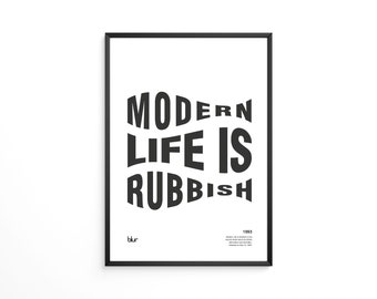 Poster Blur Modern Life is Rubbish. britpop 90s
