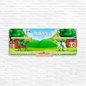 Tonie shelf - riding stable / horses - customizable - children&#39;s room shelf for Tonie figures with your desired name