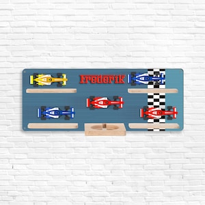 Tonie shelf - Formula 1 racing car - customizable - children&#39;s room shelf for Tonie figures with your desired name