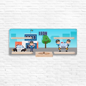 Tonie shelf - police - customizable - children&#39;s room shelf for Tonie figures with your desired name