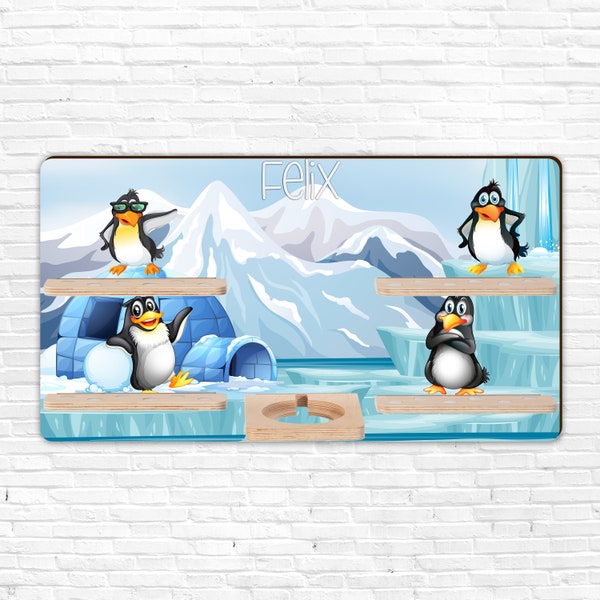 Tonieregal - Motiv Pinguine mit Iglu im Eis