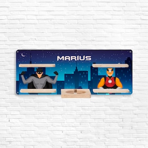 Tonie shelf - Superheroes 1 - customizable - Children&#39;s room shelf for Tonie figures / Tonies