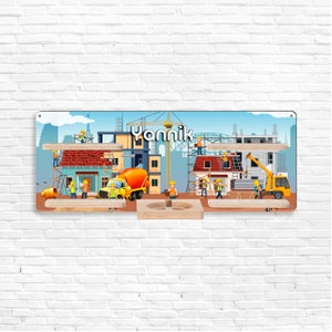 Tonie shelf - construction site, construction worker - customizable - children&#39;s room shelf for Tonie figures / Tonies