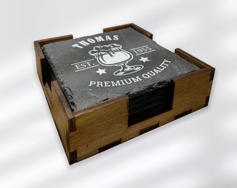 4, 6 or 8 coasters - printed slates, customizable