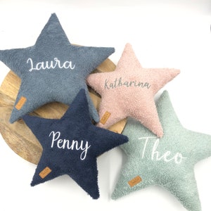 Star cushion terry cloth with name - 20 different colors