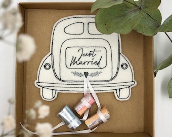 Geschenkbox zur Hochzeit, Geldgeschenk, Gutscheinbox - Auto Just Married