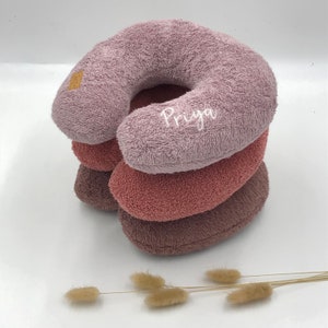 Neck pillow terry cloth with name, 20 different colors