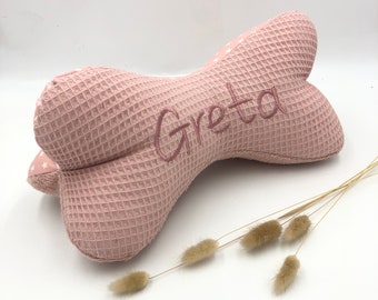 Reading pillow opt. with name, nude pink with stars