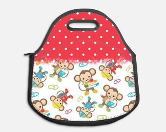 Diy Little School Monkeys 0304 Lunch Tote Print | Sublimation Design | Lunch Tote | Lunch Bag | Lunch Box Png | Digital Download ONLY