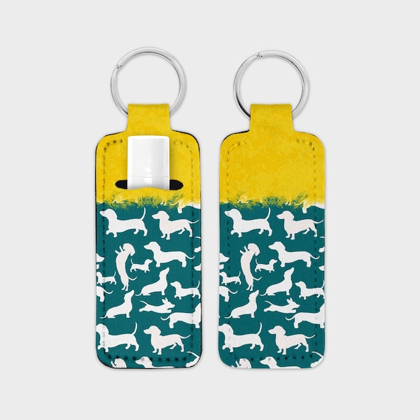 Diy Dachshund Solid Gr98A3 Chapstick Lip Balm Holder Keychain Print | Sublimation Design | Digital Download ONLY