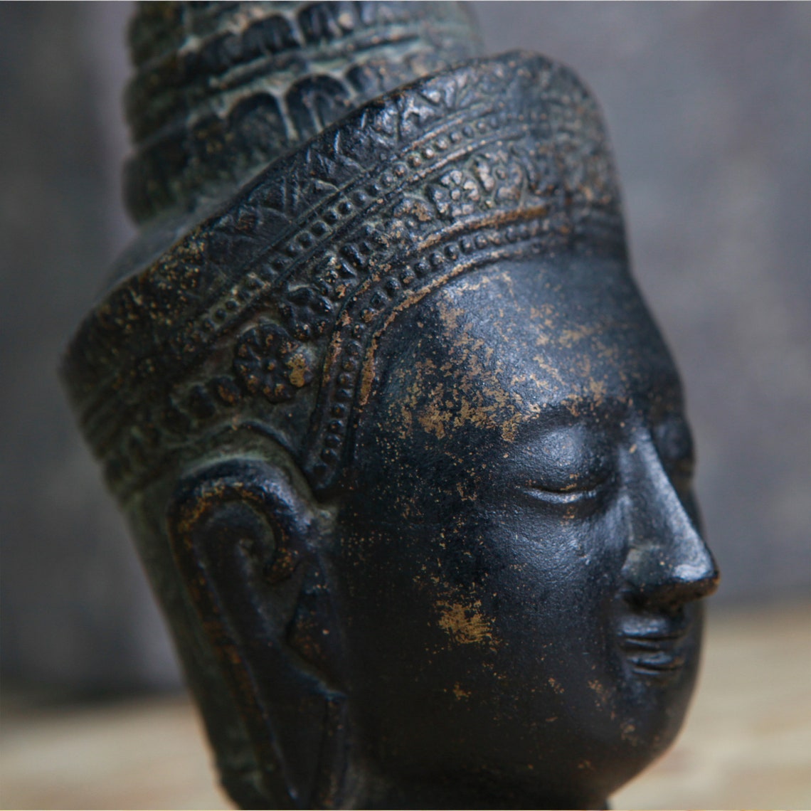 Genuine Antique Bronze Buddha Head real historical artefact Etsy