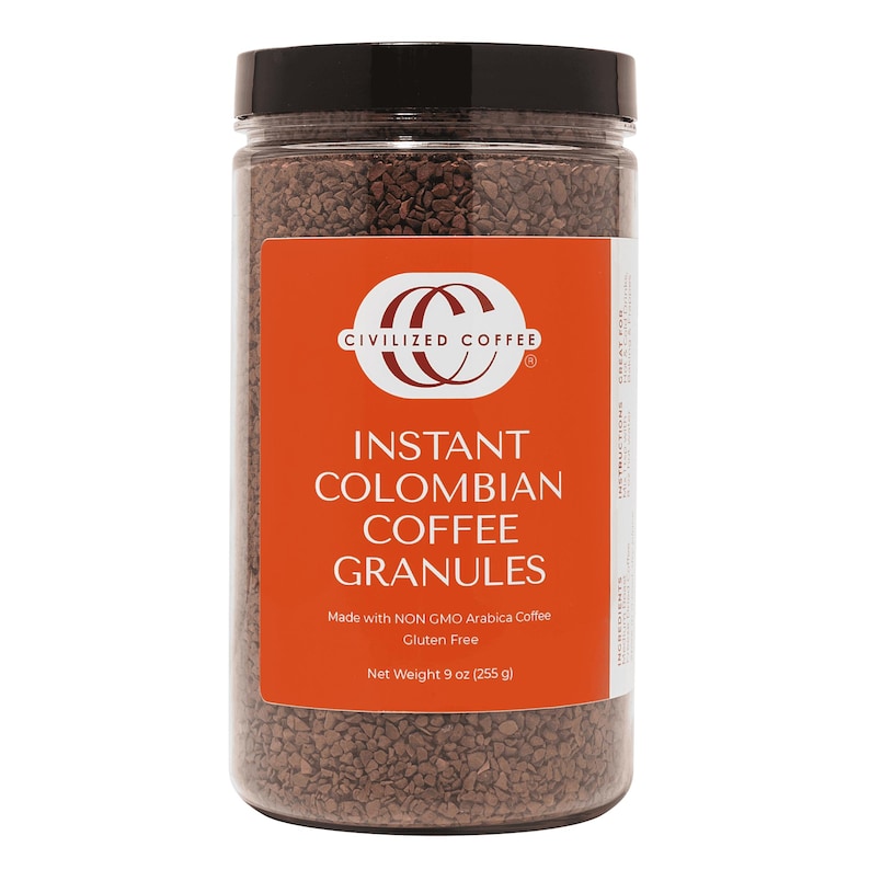 Granulés de café instantané, café arabica sans OGM, (9 oz) image 1