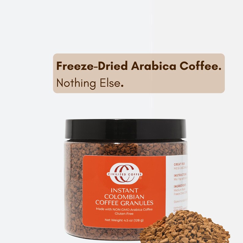 Granulés de café instantané, café arabica sans OGM, (9 oz) image 6