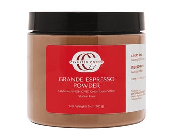 Grande Espresso Powder for Baking & Smoothies (Non-GMO) 6 oz