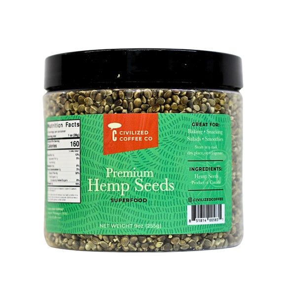 Hemp Seeds Whole Superfood for Snacking & Baking Gluten-Free, Jar (18 oz) —  Civilized Coffee