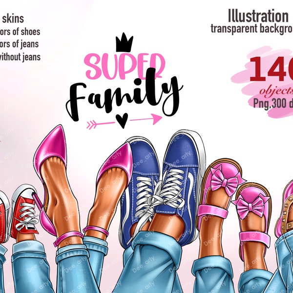 Familie Schuhe Clipart, Familie Beine png, Familie Look Clipart, Mama Dad Sohn Tochter Baby Clipart, Sneakers Clipart, Frau Clipart, Vatertag