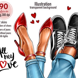 Fashion illustration, Family look clipart, Shoes clipart, Woman clipart, Lovers legs png, Couple png, Mother&#39;s Day clipart, Women&#39;s shoes