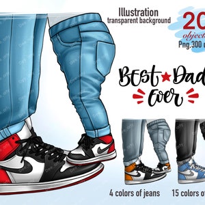 Papa zoon schoenen clipart, Vaderdag clipart, Fashion man clipart, Sneakers clipart, Familie look clipart, Benen in sneakers, instant download