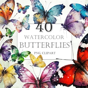 Aquarell Schmetterling Clipart, bemalte Schmetterlinge Clipart, Schmetterling Illustration, Fantasy Clipart, Aquarell Clipart, Sublimation design