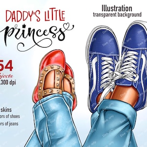 Papa Tochter Clipart, Vatertag Clipart, Familienlook Clipart, Mode Schuhe Clipart, Eltern Clipart, Papa Kinder Beine Clipart, Kinder png