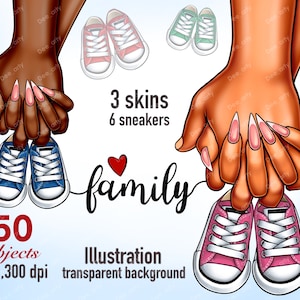 Baby Shoes Clipart, Baby clipart, Newborn clipart, Family clipart, Parents Clipart, Mom and Dad clipart, Parents Hands Clipart, png, svg