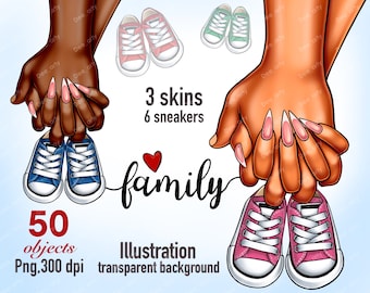 Baby Shoes Clipart, Baby clipart, Newborn clipart, Family clipart, Parents Clipart, Mom and Dad clipart, Parents Hands Clipart, png, svg
