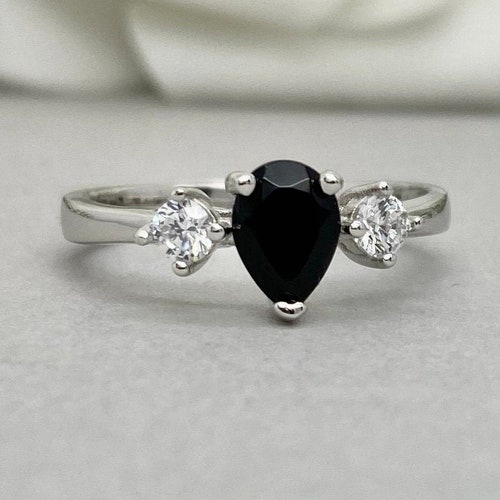 Oval Natural Black Onyx Ring Sterling Silver Black Onyx | Etsy
