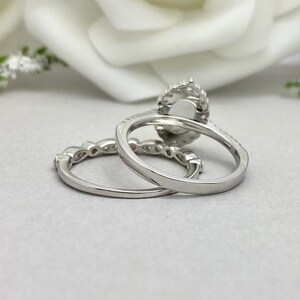 Art Deco Oval White Fire Opal Wedding Ring Set White Opal 2PC - Etsy
