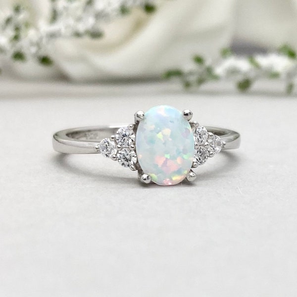 Fire Opal Engagement Ring - Etsy