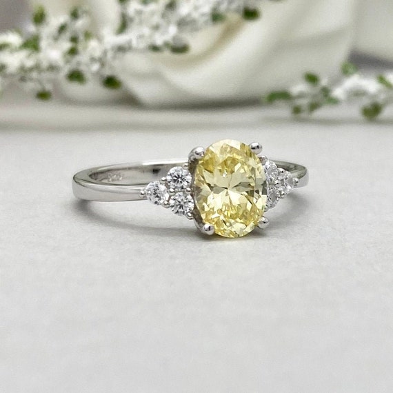 Canary yellow simulated diamond best sale ring