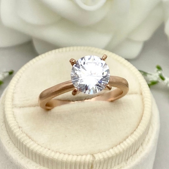 1.0 Carat Simulated Diamond Engagement/Wedding/Promise Rose Gold Ring For  Her