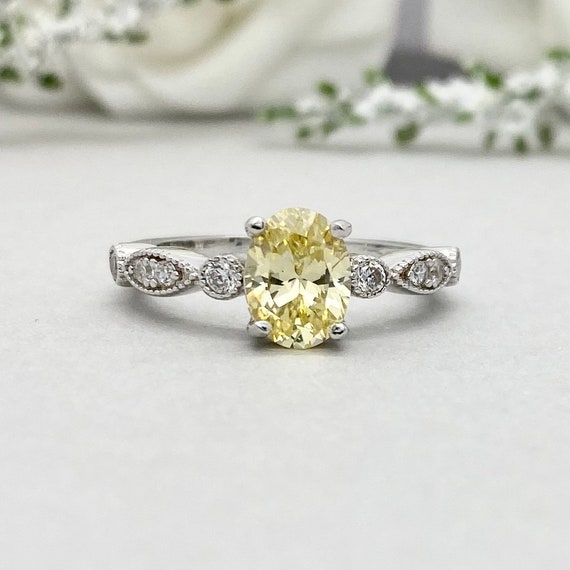 Canary yellow simulated diamond ring discount