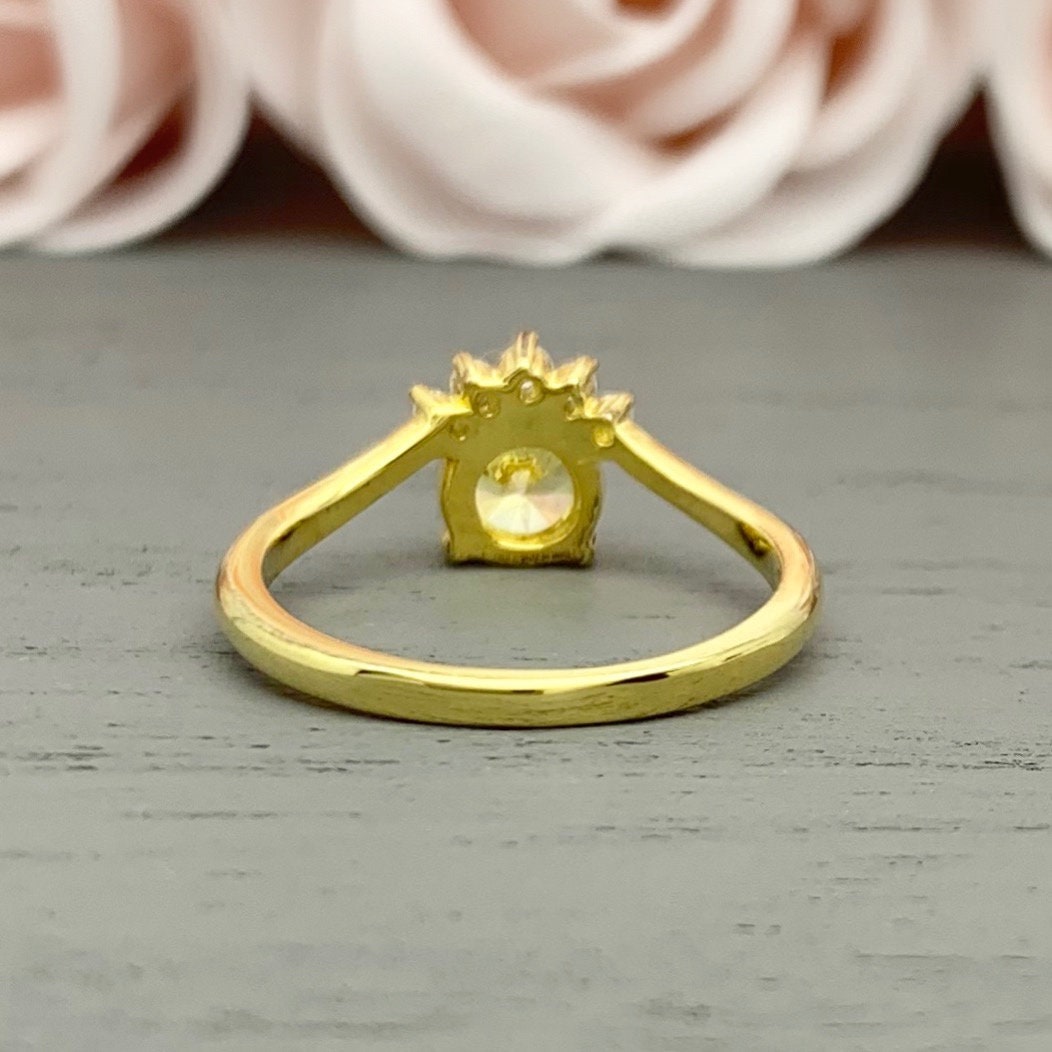 14K Solid Yellow Gold Canary Yellow Diamond Engagement Ring - Etsy