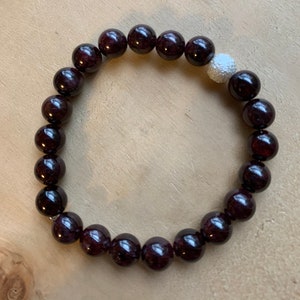 Vitality and Stamina, Genuine Garnet bracelet, January birthstone, healing gemstone