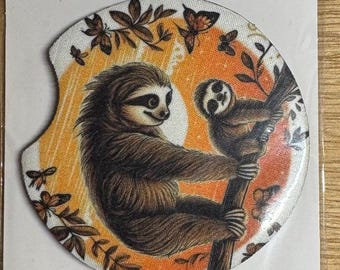 Sloth Car Coasters for your cup holder