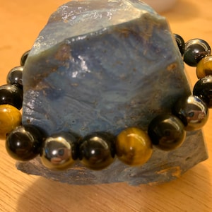 Triple protection, Yellow Tigers Eye, Hematite, Black Obsidian