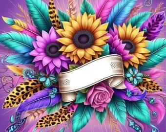 Flower with space for name 20 ounce Tumbler