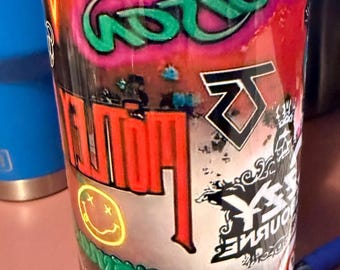 80 hair bands 20 Ounce Tumbler SECONDS(NOT PERFECT) this tumbler is printed mirrored (backwards)