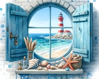 Beach scene aluminum Print