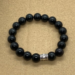 Reduces Swelling, Sleep Better - Black Obsidian healing gemstone Bracelet or Anklet 10mm stones