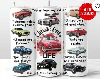Classic cars 20 ounce tumbler