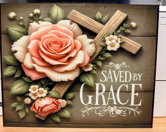 Saved by grace 8x10 aluminum Print