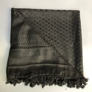 Shemagh Keffiyeh Arab Scarf Palestine Pure Black Kufiya Arafat Hatta Original Brand 100% Cotton Unisex Scarves Size 4747 Cool Summer 2024 image 8