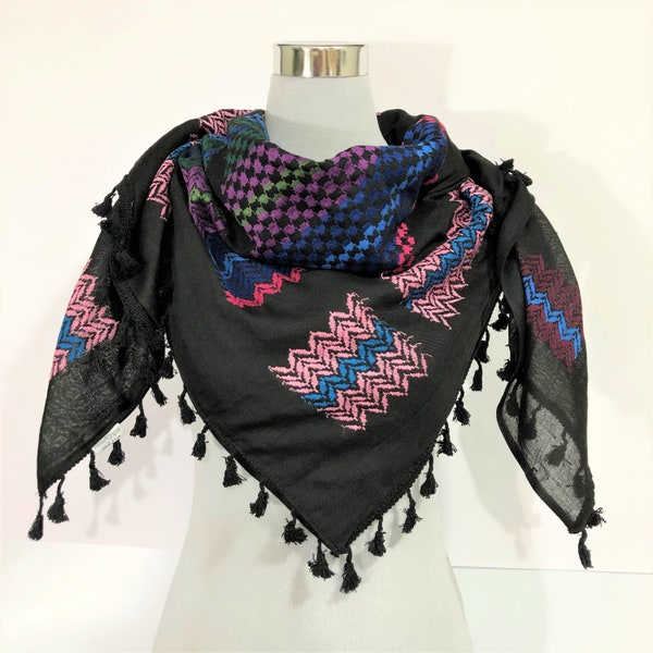 Shemagh Keffiyeh Arab Scarf Palestine Safed Kufiya Arafat Hatta Original Brand 100% Cotton Unisex Scarves 47"x47"  NEW Fashion Summer 2023