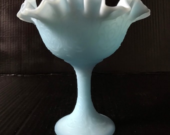 Fenton powder blue compote